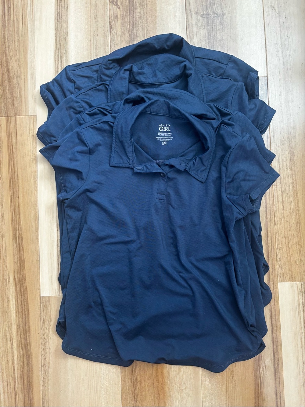 Athleta Girls Navy Polo Shirt (School Days) (Four shirts), Size 12